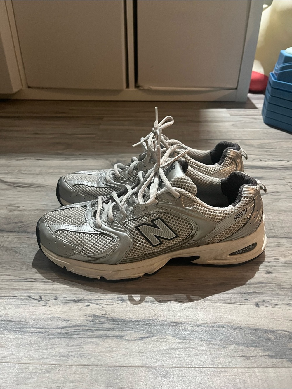 New Balance 530 Silver Mesh Lace-Up Running Shoes